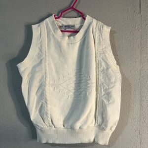White Sleeveless Sweater Vest